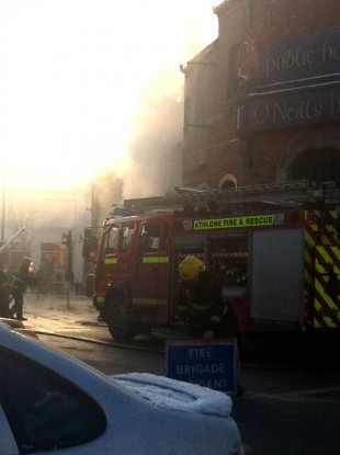 Five units of Athlone Fire Brigade attended the scene of yesterday's explosion.