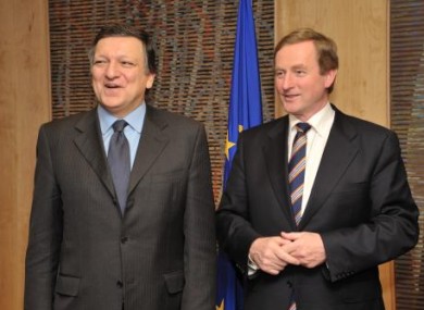 Jose Manuel Barroso and Enda Kenny this evening in Brussels.