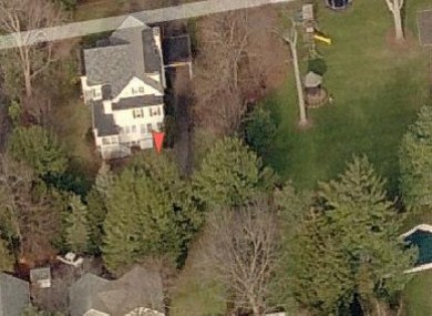 Aerial view of the property at 38 Bush Ave, before the Dunnes began work on the house.