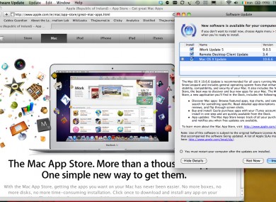 The new Mac App Store can be downloaded as part of a traditional software upgrade for users of the Snow Leopard (10.6) Mac operating system.