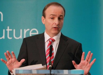 Micheál Martin launching his party's election manifesto on 7 February.