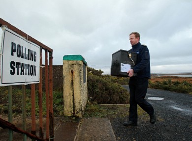 The ballot boxes were brought to Inishbiggle on Wednesday.