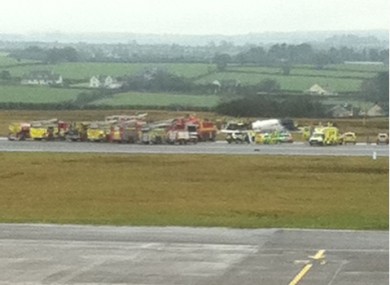 Fire engines at Cork Airport this morning