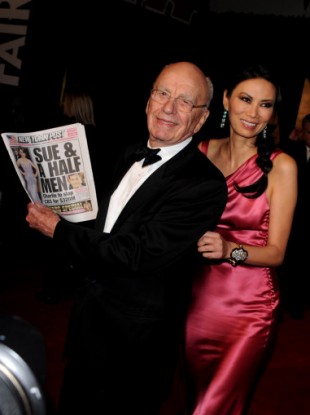 Rupert Mudroch and his wife Wendi Deng at the Vanity Fair Oscar Party in LA last weekend.