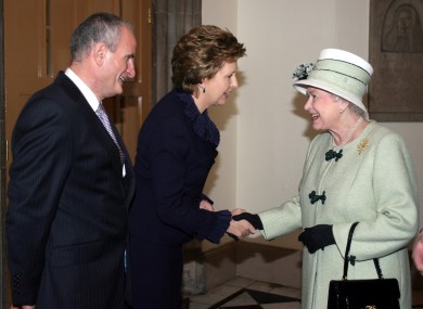 Queen Elizabeth meets President Mary McAleese, and her husband Martin, in 2008: the Queen is likely to visit Ireland in May of this year.