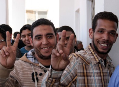 Egyptian voters at a polling station in Cairo yesterday.