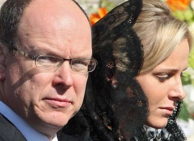 Prince Albert II of Monaco, pictured with his fiance Charlene Wittstock at the funeral of Albert's aunt Antoinette last week.