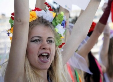 Activists from Femen protest in Kiev