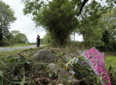 People at the scene on the N72 road near Killarney where four teenagers were killed and a fifth left fighting for his life in an early morning car crash in August 2010.