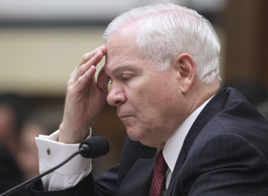 US Defence secretary Robert Gates testifies before the House Armed Services Committee in Washington last week. The US will hand over its lead role to Britain and France this evening.