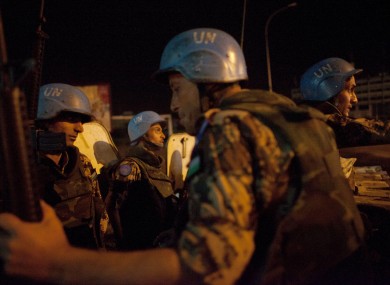 UN peacekeepers from Jordan provided security on Monday night on the streets of Abidjan, Ivory Coast.
