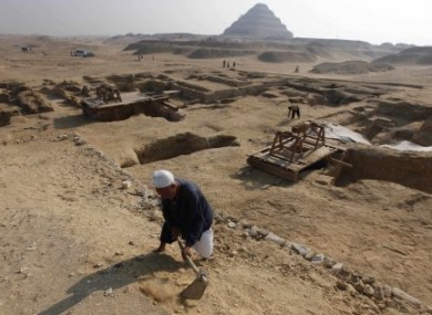 Photo shows two 4,300-year-old tombs carved out of stone in the ancient necropolis of Saqqara near Cairo.