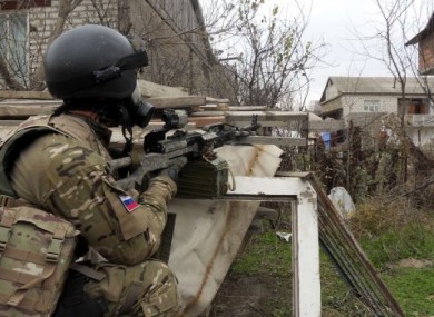 File photo of a Russian Special Forces officer during a raid in Dagestan last year.