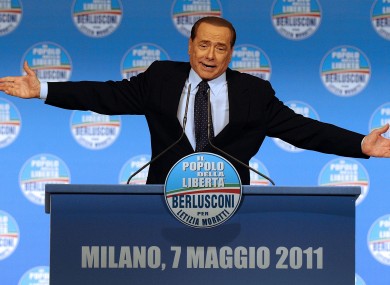 Berlusconi at a rally in Milan on Saturday