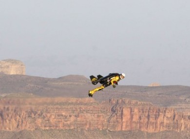 Yves Rossy, or Jetman, flying over the Grand Canyon at the weekend.