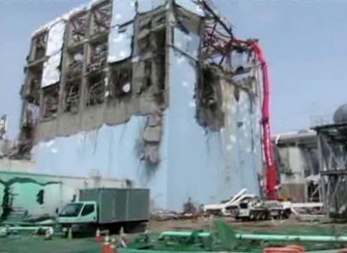 6 May 2011 photo of efforts to cool reactor 4 at the Fukushima plant.