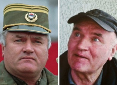 Composite photograph showing Mladic on the left in 1995 as he addressed his troops; and on the right, around the time of his arrest this week.