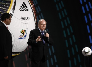 FIFA president Sepp Blatter at the launch of the official 2010 Adidas World Cup ball