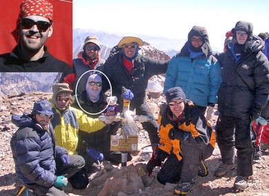 John Delaney on a climbing expedition in 2005
