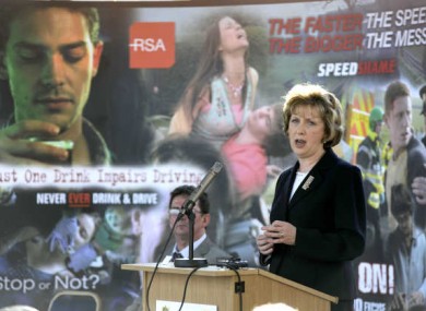 A previous road safety campaign in Ireland being launched by President Mary McAleese in 2009.