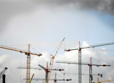 Cranes fill the Dublin skyline during the boom in 2005