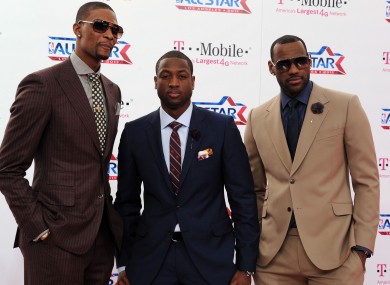 Chris Bosh, Dwyane Wade and LeBron James .