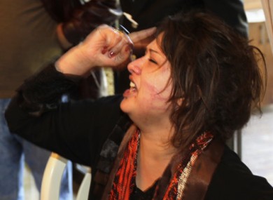 File photo of Iman al-Obeidi at a hotel in Tripoli, where she told foreign journalists she had been assaulted by Gaddafi troops.