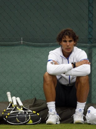 Spain's Rafael Nadal during a practice session yesterday.