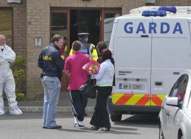 The scene outside the apartment complex in Santry this morning.