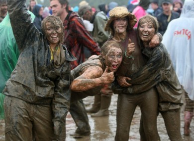 Fans brave the mud at Oxegen 2010.