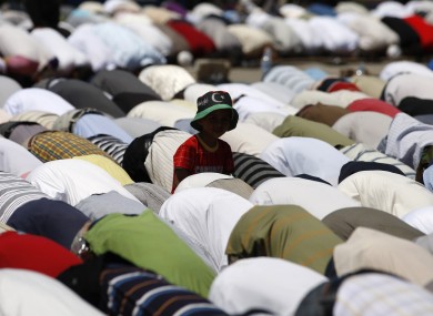 Libyan during prayers in rebel-held Benghazi, Libya recently.