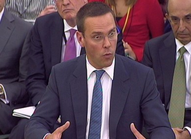 James Murdoch giving evidence on Tuesday.