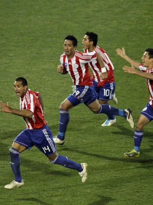 How in the?: Paraguay celebrate their victory