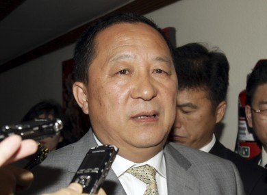 North Korea's chief nuclear negotiator Ri Yong Ho speaks to media after his meeting with southern counterpart Wi Sung-lac.