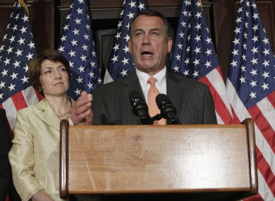 John Boehner addresses reporters last night as Congressional leaders continued to seek an agreed deficit plan.