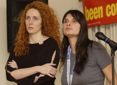 Rebekah Brooks (left) standing next to Sara Payne in October 2002.