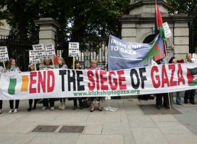 Protesters outside Leinster House on Wednesday