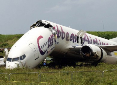 The jet broke in two but everyone survived