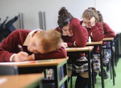 Students sit the Junior Cert exams at a school in Ballymun, Dublin