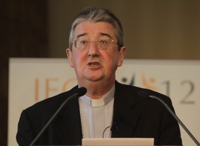 Dublin's Archbishop Diarmuid Martin: priests in the Archdiocese have been asked to consider proposals including a household levy in a bid to stave off the Archdiocese's financial ruin.