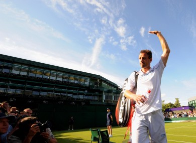 Niland acknowledges his support following the defeat against Mannarino in Wimbledon in June.