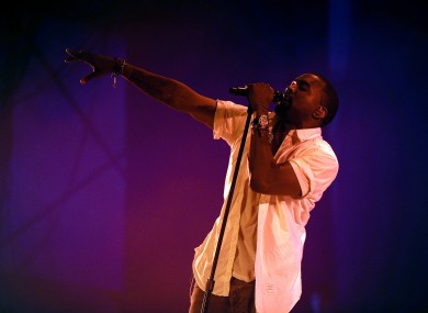 Kanye West performs at the Big Chill Festival 2011, at Eastnor Castle in Herefordshire.
