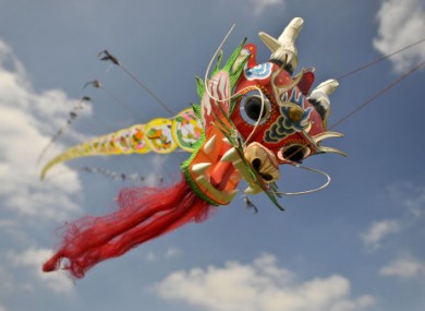 A Chinese Dragon kite flying in Bristol, England.