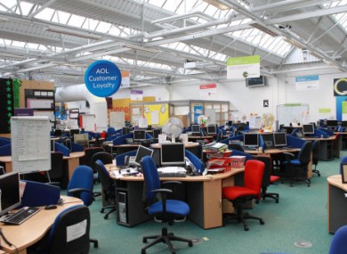 Empty desks at Waterford's Talk Talk call centre after yesterday's announcement.