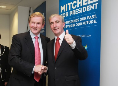 Gay Mitchell gives the thumbs-up as Taoiseach Enda Kenny launches his campaign.