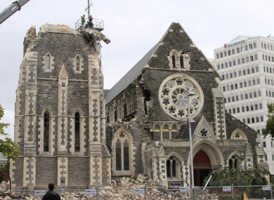 A file photo of the damaged cathedral in February 2011.