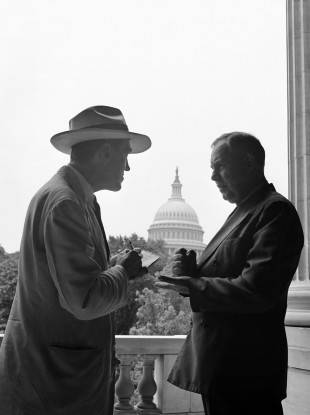 In the shadow of the Capitol dome in Washington, September 3, 1943, an Associated Press reporter encounters the mythical news source who recounts and interprets events in Washington (File)