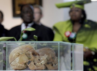 Representatives of Namibian tribes at a service in Berlin.