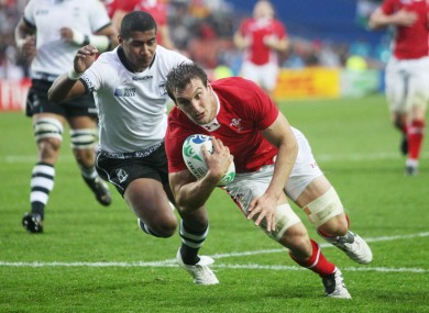 He can score too: Warburton goes over for a try against Fiji.