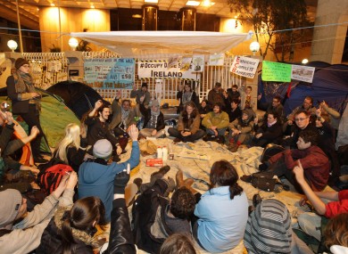 Protesters at the event on Saturday evening